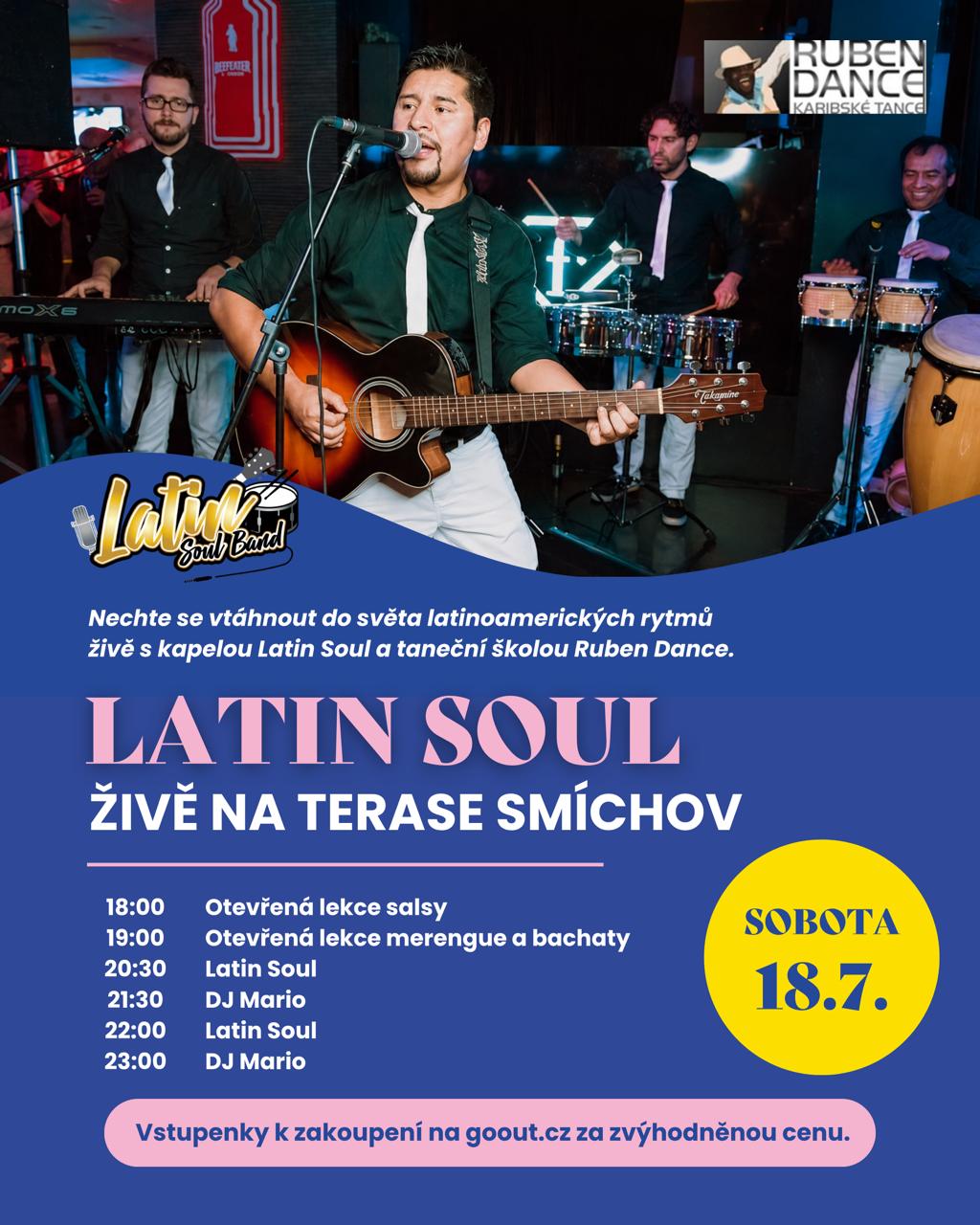 Concert Latin Soul na Terase Smíchov s Ruben-Dance salsa bachata merengue